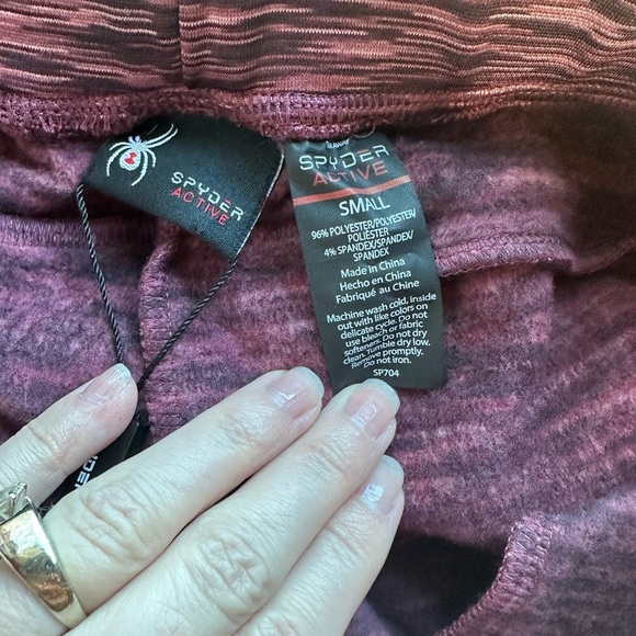 Spyder Active Maroon Purple Joggers with pockets Size Small - Picture 4 of 5